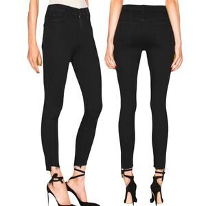 Mother Jeans Stunner Zip Ankle Step Fray High Rise Dark Blk Blue Casual NWT